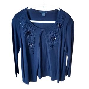 August Silk Black Embelished Shrug Cardigan XL